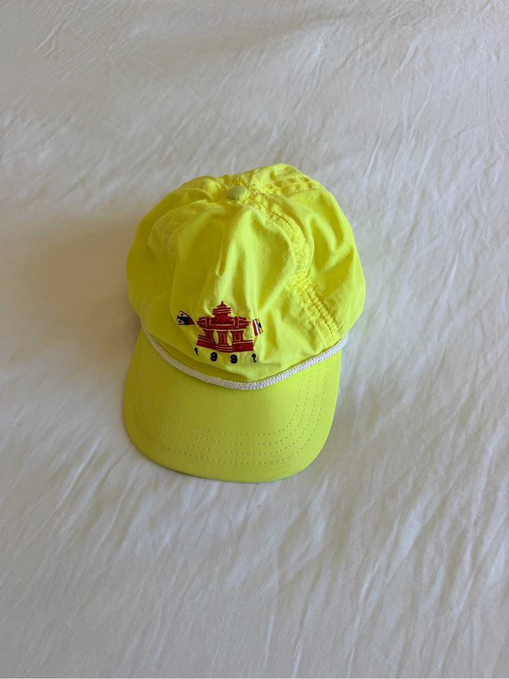 Neon Yellow Rope-Trim Cap - Picture 6 of 6